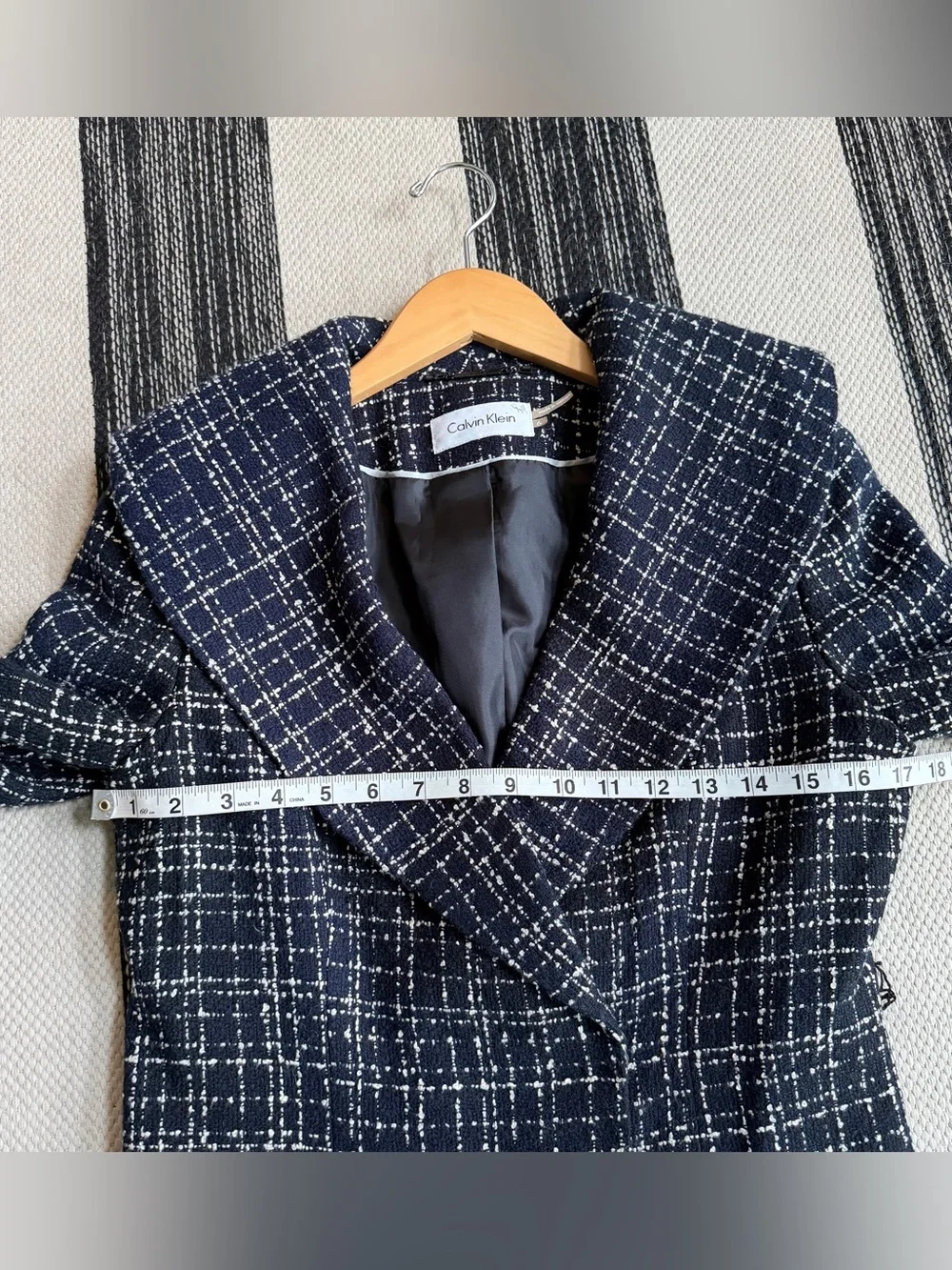 Calvin Klein Women's Black & White‎ Tweed Jacket Size 6